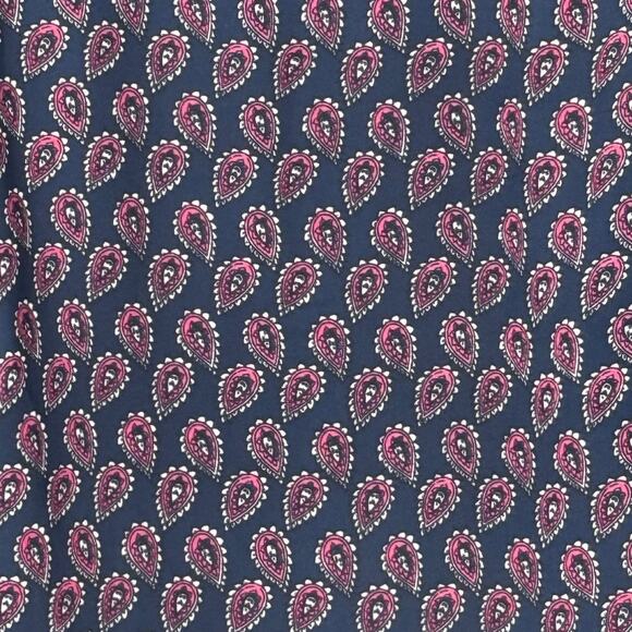 NWT J. Crew Printed V-Neck Navy and Pink Short Sleeve Blouse Size S - Picture 6 of 6